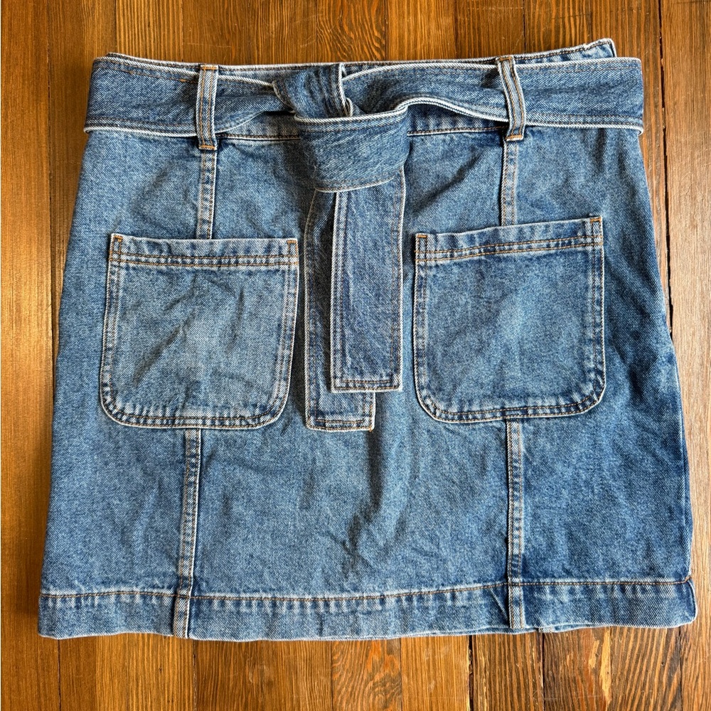 Sezane Gillie Denim Mini Skirt